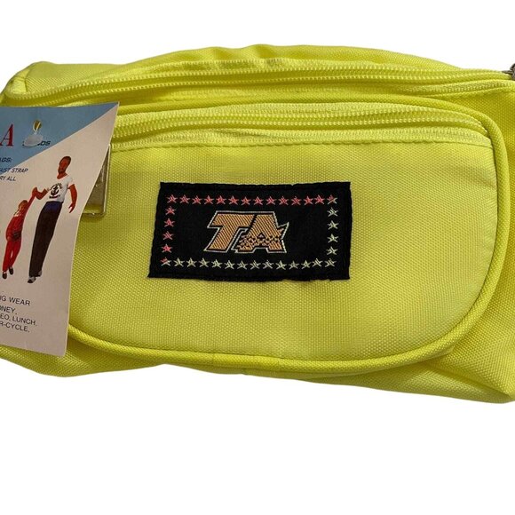 Vintage 1980's T. A. Trends Bright Yellow Fanny Pack Funny Bags tote 8 x 4 X 3 - Picture 4 of 4